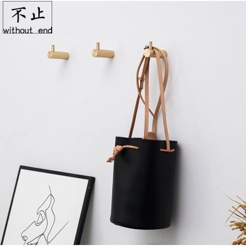 5pcs Nordic Pure Brass Hook Porch Living Room Bedroom Creative Wall Hanging Decoration Hanging Clothes Hooks for Hanging