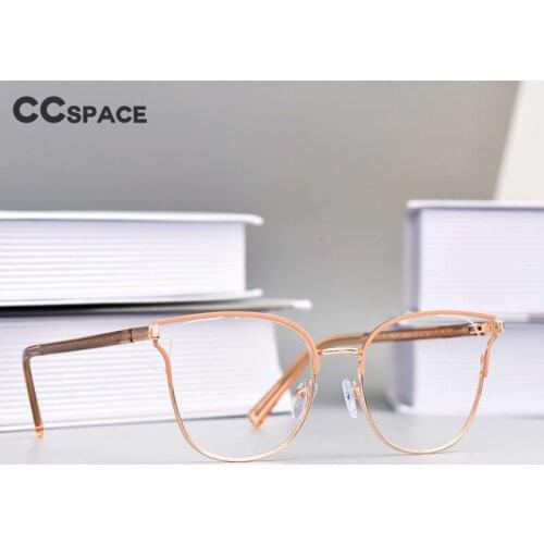 53589 Square Anti Blue Light Metal Frame Ladies Eyewear Decorative Womens Working Computer Glasses