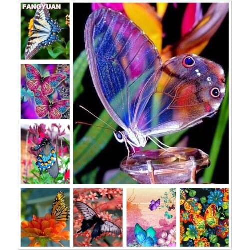 Full Square Round Diamond Painting Butterfly Flower Diamond Embroidery Cross Stitch Kit Rhinestone Mosaic Art Picture Home Decor
