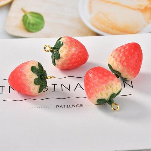 Big and Small 3D Strawberry Banana Pineapple Fruit Resin Charms Pendant Earring DIY Fashion Jewelry Accessories