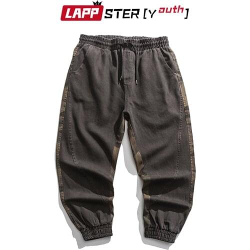 LAPPSTER-Youth Men Harajuku Patchwork Cargo Pants 2021 Autumn Mens Streetwear Fashions Camo Punk Sweatpants Male Printed Joggers