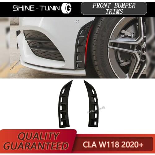 C118 bumper delantero adornments for CLA clase W118 2019-2020 CLA250 CLA180 CLA200 ABS front canned side pegatin