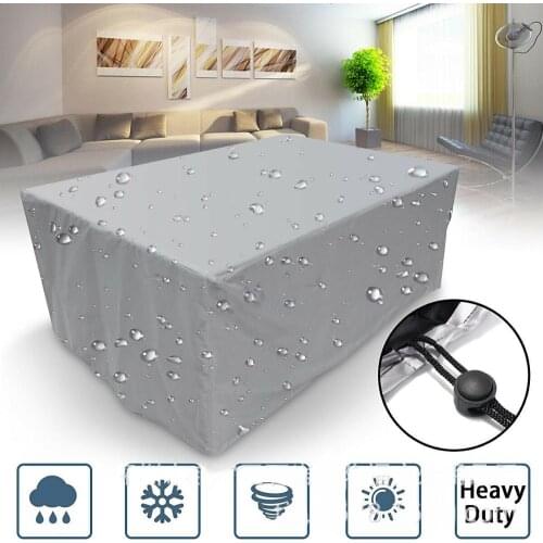 210T Waterproof Cover Oxford Cloth Outdoor Dust Cover Anti Rain Snow Chair Furniture Covers Sofa Table Chair Dust Proof Cover