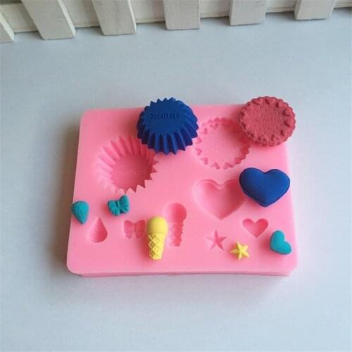 Dessert Ice Cream Cone Shape Fondant Cake Silicone Mold Chocolate Pastry Mould Baking Biscuits Candy Molds Cake Decoration Tools