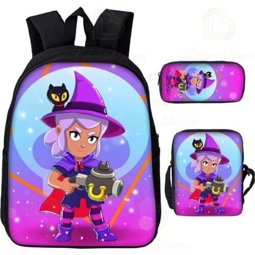 Shooter Colt and Star, Leon Childrens Bags Kids Pencil Bag Game 3d Boys Girls Harajuku Backpack Schoolbag Pencil Teen Bag