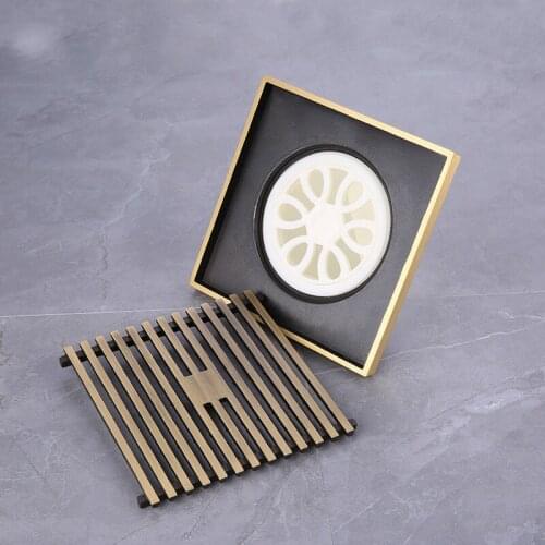 12x12cm Copper Anti-odor And Insect-proof Balcony Square Large Displacement Deodorizing Floor Drain Outdoor Floor Drain