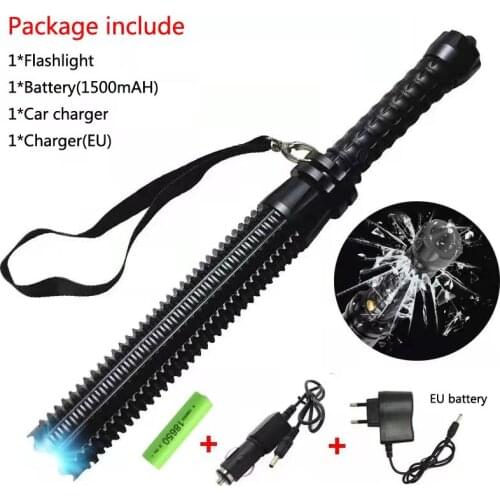 Baseball Bat LED Flashlight CREE L2 Super Bright Zoomable waterproof outdoor lamp alu. alloy Torch for Emergency Self Defens