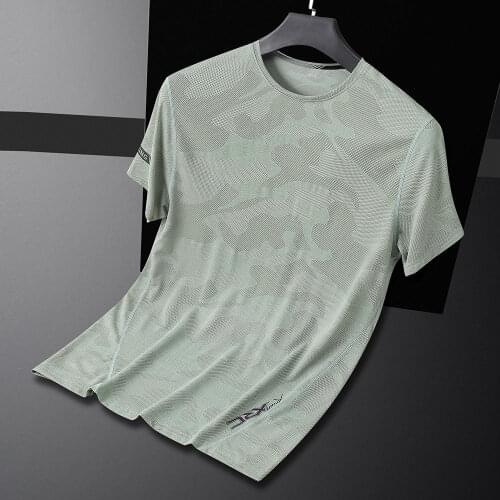 Pattern Printing Mens Quick Drying Running T Shirt Fitness Tops Breathable Gym T Shirt Training Men Bodybuilding Sports Shirt