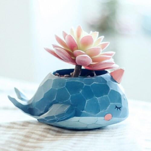 Plant Pot Cartoon Mini Crocodile Whale Resin Flower Pots Elephant Animals Succulent Plant Bonsai Planter Flower Pots Planters