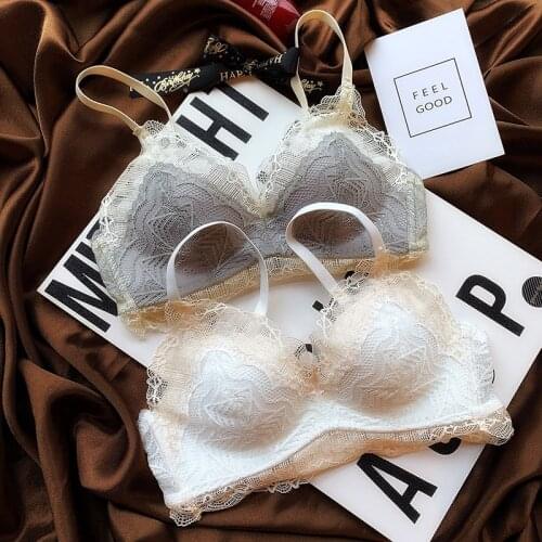 Full Lace Bralette Set Unlined Wireless Brassiere Underwear Women Set Sexy Intimates Lingerie Women Cotton Bra & Brief Sets