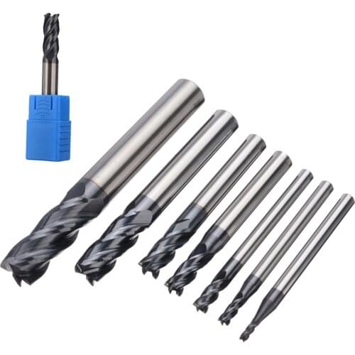 1Pcs 4 Flute Straight Shank End Mill Carbide CNC Milling Cutter For Wood Plastic Aluminum Cutting Tools 2/3/4/5/6/8mm