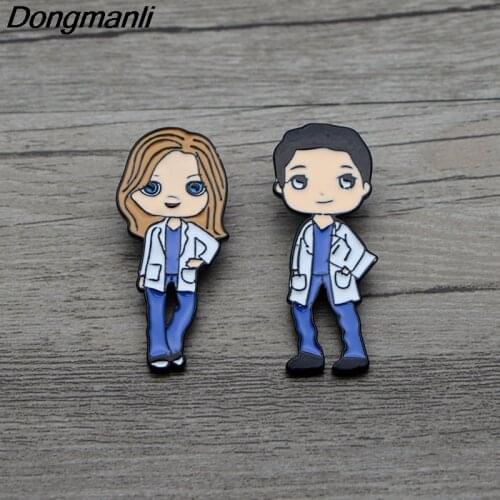 L3553 Greys Anatomy TV Show Enamel Pin Brooches Cartoon Creative Metal Brooch Pins Denim Hat Badge Collar Jewelry 1pcs