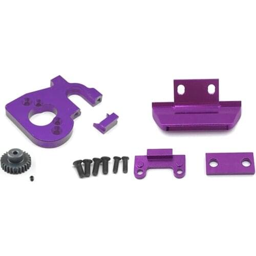 Metal Anti Collision Bumper with RC Car Motor Mount Holder and Motor Gear for Wltoys 144001 124019 124018 RC Parts