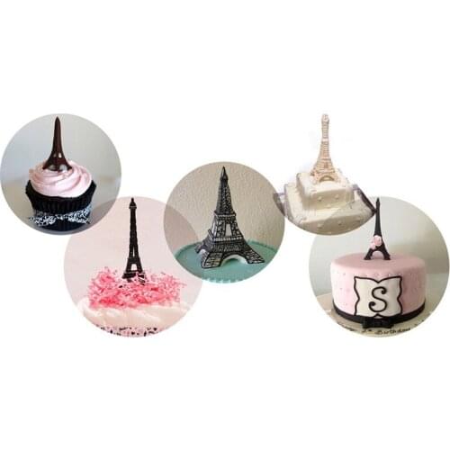Minsunbak 3D Eiffel Tower Silicone Cake Decoration Mould Chocolate candy decorated cake baking tools
