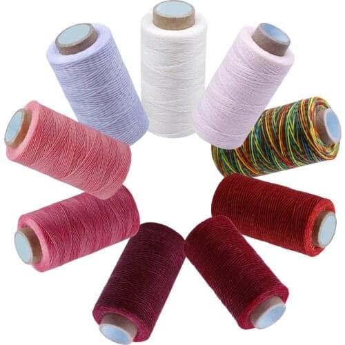 MIUSIE Durable Polyester 250 Meters 1mm 150D DIY Waxed Thread Cord String Leather Sewing Hand Wax Stitching Crafts Shoe Hat