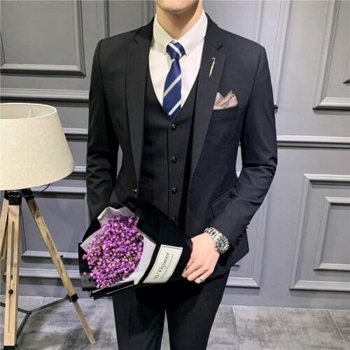 Mens Slim Fit Formal 3PCS Set Striped Groom Wedding Dress Suit Business Man Office Work Blazer Suit Matching Sets Plus Size 5XL