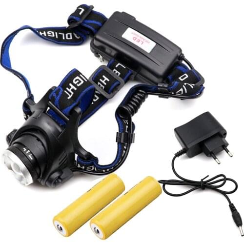 Rechargeable XML L2 T6 LED zoom Headlamp Zoomable head light lamp torch flashlight Lanterna with 18650 battery and charger