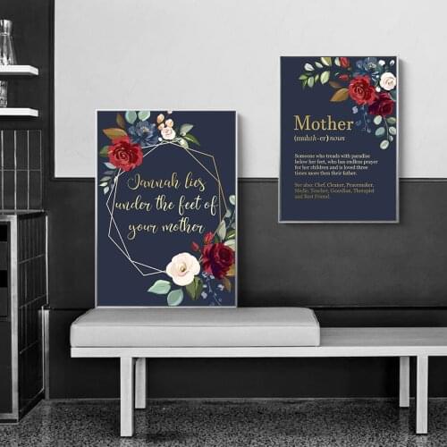 Flower Gold Silver Mother Definition Wall Art Canvas Mothers Day Gifts Poster and Prints Print Paintings Bedroom Home Decor