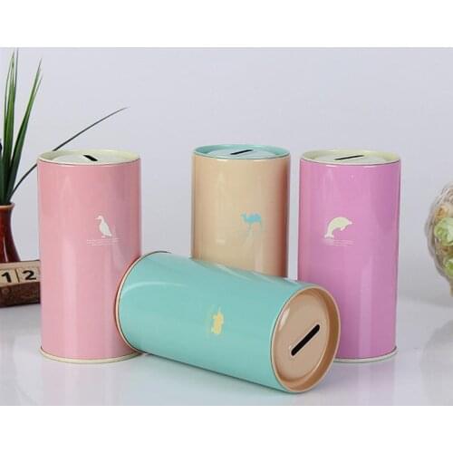 New Saving Bank Creative Gift Piggy Banks Cartoon Zoo Money Box Cute Animal Print Tin Coin Creative Gift