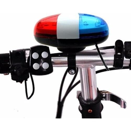 2020 New Hot Practical Bicycle Bike Police Front Light Warning Siren Cycling Electric Horn Bell With 6 LED
