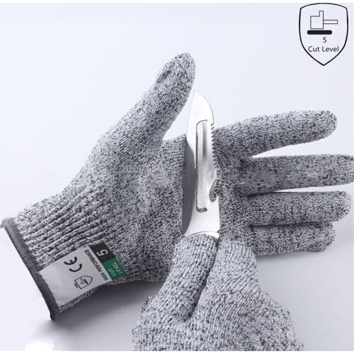 1 Pair Outdoor Fishing Anti-cut Gloves Knife Cut Resistant Protection Touch Screen Anti-Slip Ultra-thin Steel Wire Mesh Gloves