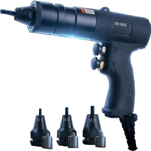 Pneumatic Riveting Nut Gun, Automatic Cap Nut Gun, Riveting Nut Tool, Embedded Muffler, Three Types Of Riveting Interface