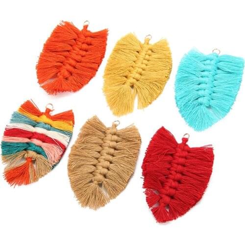 Handmade Intertwined Chinese Knot Tassel Pendant Macrame Earring Charms For Earring Jewelry Accessories Tassels Jewelry Finding