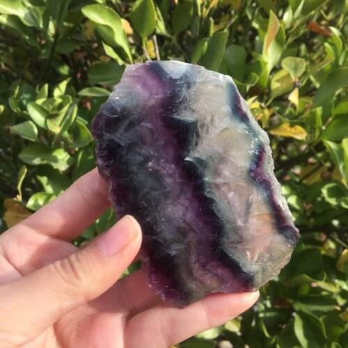 230-260g Natural fluorite plate polished fluorite crystal slab