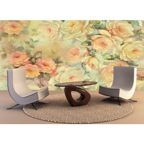 Custom Wallpaper Murals Delicate Rose Self Adhesive Vinyl Wall Sticker Wall Paper Art Wall Painting Living Room