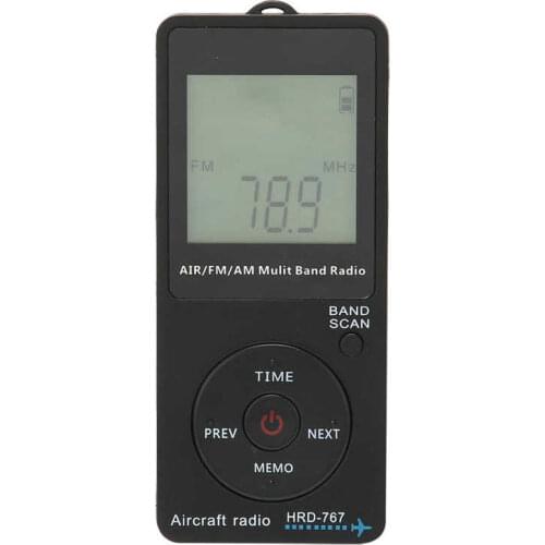 HRD-767 Portable Radio Aircraft Band Automatic Power Off FM/AM/AIR Radio with Earphone