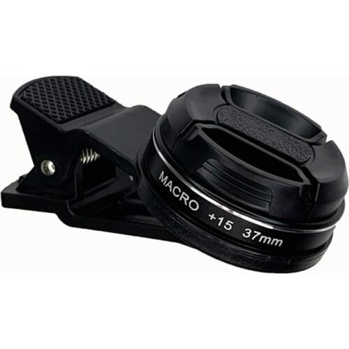 Professional 4K HD Phone Camera Lens 37mm 15X Macro Lens with 37mm Clip for for Eyelashes Diamond Jewelry Close-up Shot
