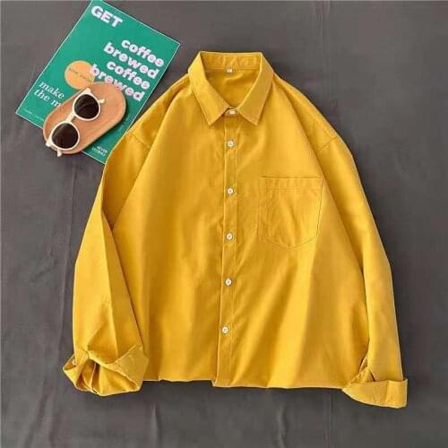 Long Sleeve Shirts for Men Loose Casual 12 Colors Solid Classic Four Seasons Coat Thin Shirt Blouse Tops Plus Size Male Clothes