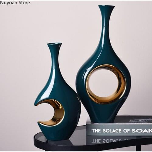 Modern Light Luxury Ceramic Vase Living Room Dried Flower Flower Arrangement Accessories Desktop Decoration Home Decoration