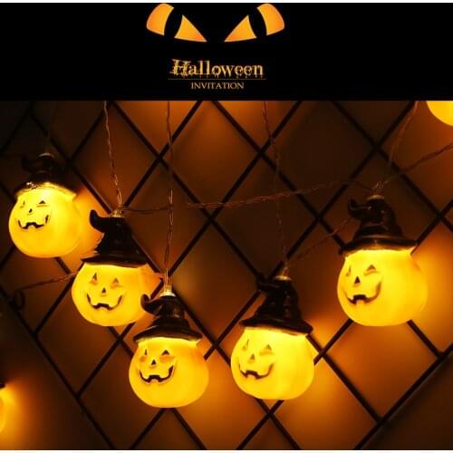 LED Halloween Pumpkinstring light decoration props pumpkin festival battery party holiday lights wedding room home garden