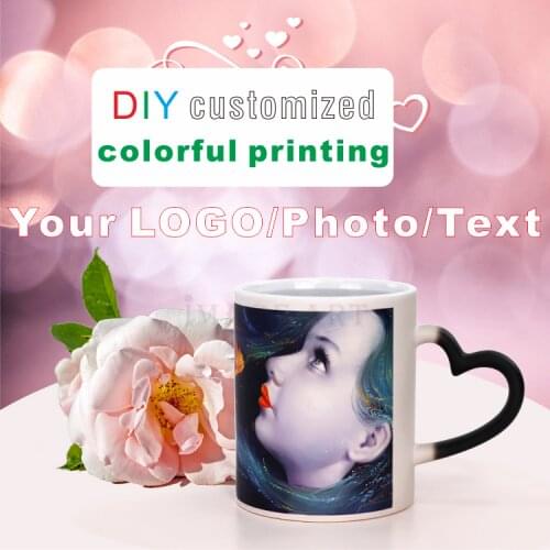 Magic Mug DIY mug Hot water change color Ceramic cup DIY LOGO photo customize picture Birthday Creative gift present MAZWEI