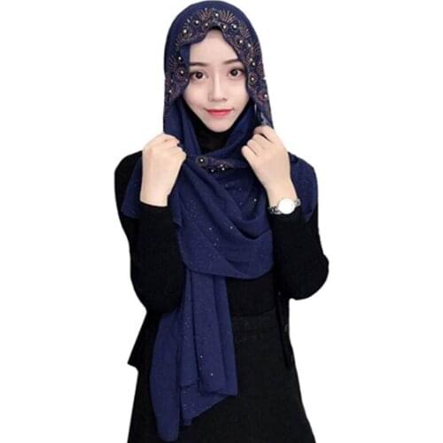 Women Lightweight Scarf Muslim Turban Hijab Cap Long Scarf Wrap Shawl