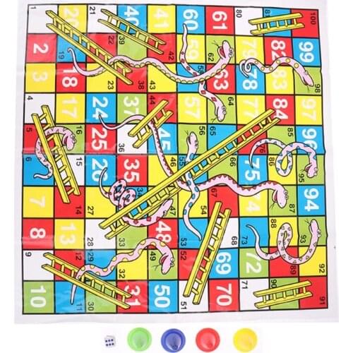 Snake Ladder Educational Kids Toys Interesting Portable Flying Chess Family Party Board Game Set