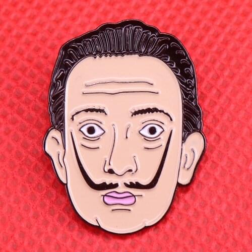 Salvador Dali pin surreal painter brooch art badge men jewelry cute pins artist gift women shirts jacket accessories