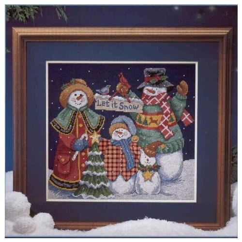 Gold Collection Lovely Counted Cross Stitch Kit Let it Snow Snowman Snowmen Dim 00316 316