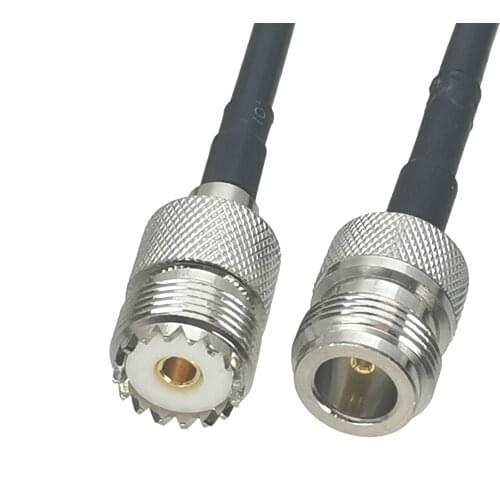 1Pcs RG58 UHF SO239 Female Jack to N Female Jack Connector RF Coaxial Jumper Pigtail Cable For Radio Antenna 6inch~40M