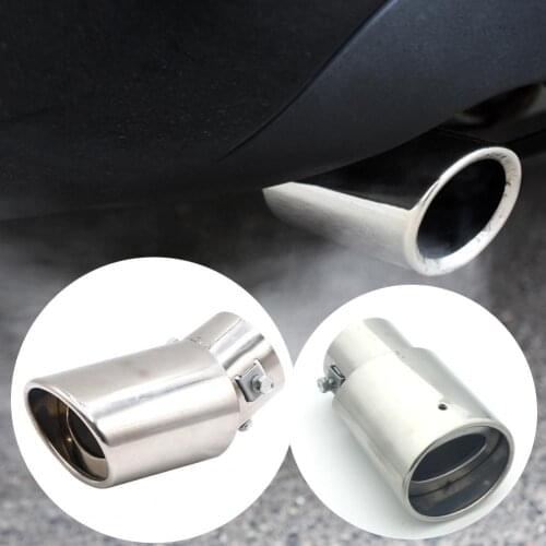 1Pcs Silver For vehicles under 63mm exhaust pipe Universal Car Vehicle Stainless Steel Tail Throat Exhaust System Muffler Pipe