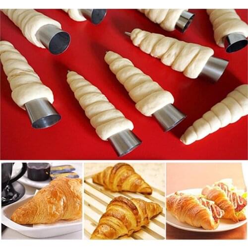 16Pcs Stainless Steel Cream Horn Molds Set Filled Dessert Pastry Cone Metal Forms Baking Tools