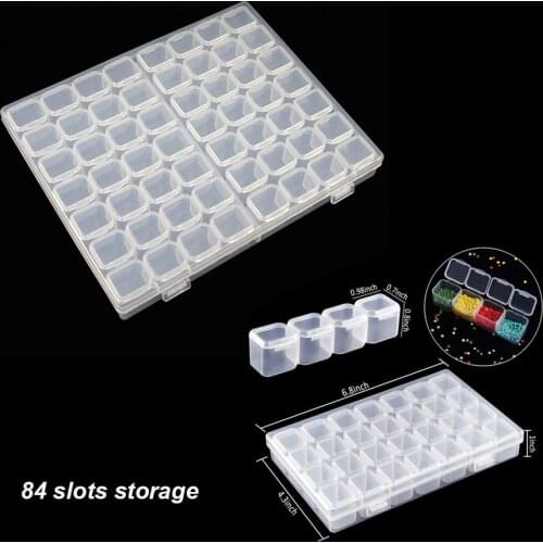 84/56 Grids Diamond Painting Accessories Boxes Rhinestone Embroidery Crystal Bead Organizer Storage Holder Case Container Tools