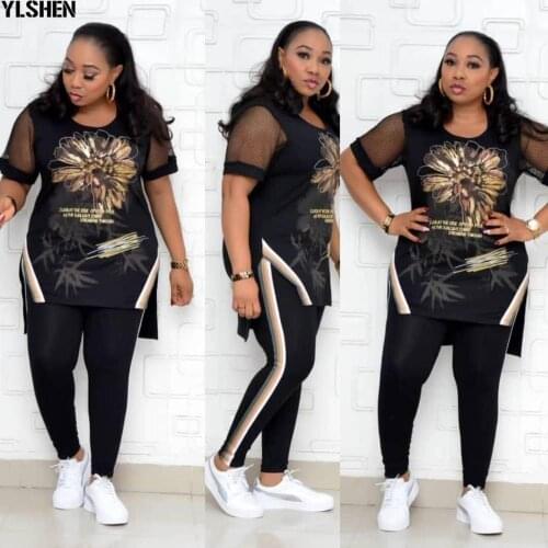 African Dresses for Women 2020 New Top Pants 2 Two Piece Set Dashiki Print Ladies Clothes Robe Africaine Bazin Fashion Clothing