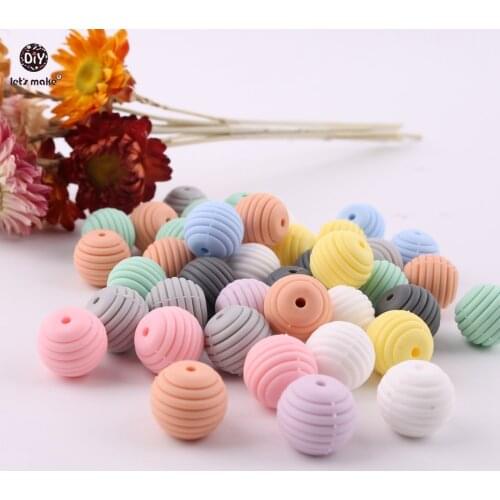 Lets make 15mm Silicone Spiral Beads 100pcs BPA Free Food Grade Silicone Teether DIY Teething Necklace Jewelry Baby Teether