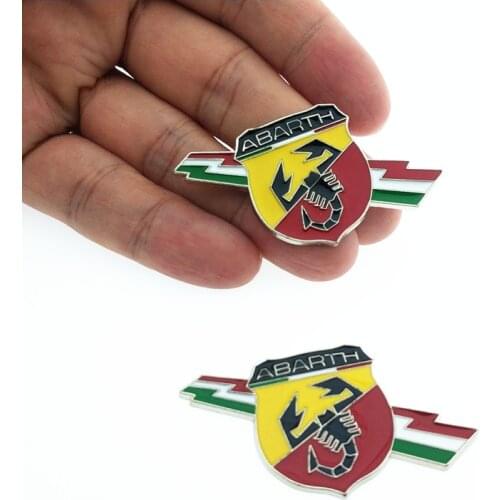 CDIY 2PCS/set 3D Small Metal Emblem Badge Sticker for fiat punto abarth 500 stilo ducato palio car styling Accessories