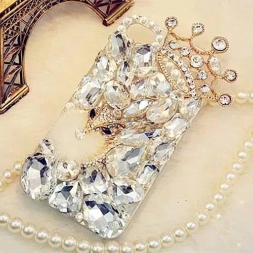 Bling Rhinestone Crystal Diamond Fox and Crown Soft Back Phone Case Cover For Huawei P9 P10 P20 P30 PLUS LiTE Mate10 20 Pro Lite