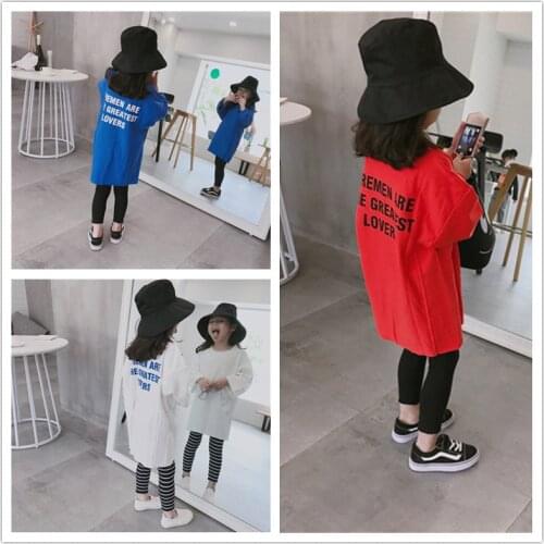 Childrens Wear 2019 Spring and Autumn Girl Back Alphabet Shirt Baby Child Shirt