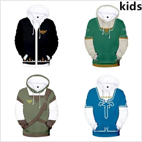 3 To 14 Years Kids Hoodies The Hyrule Fantasy 3d printed Hoodie Sweatshirt Boys Girls Breath of the Wild Jacket Children Clothes