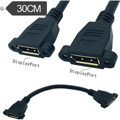 DisplayPort Female Socket Panel Mount to Socket Panel Mount Female Extension Cable DP Female to Female cable 0.3m